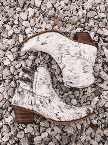 Virginia Cowhide Booties