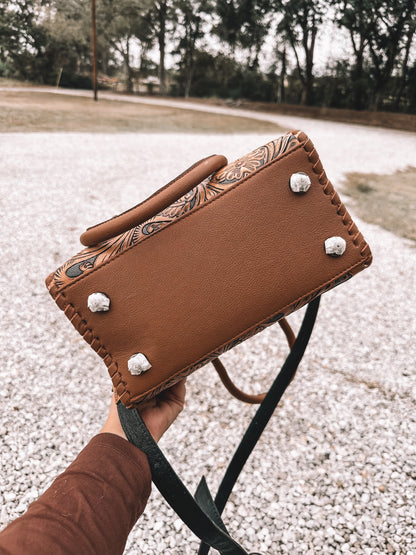 Tooled Leather Speedy Purse