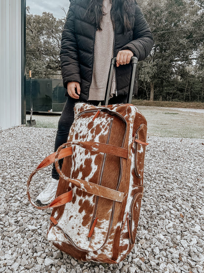 Cowhide Rolling Duffle Bag