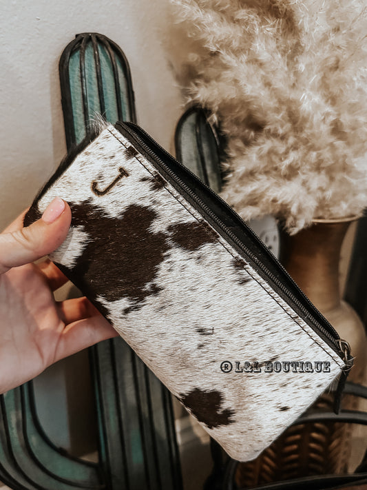 Cowhide Makeup Pouch