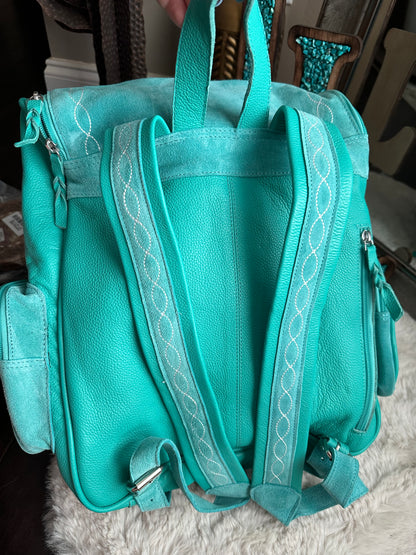 Boot Stitch Backpack in Turquoise