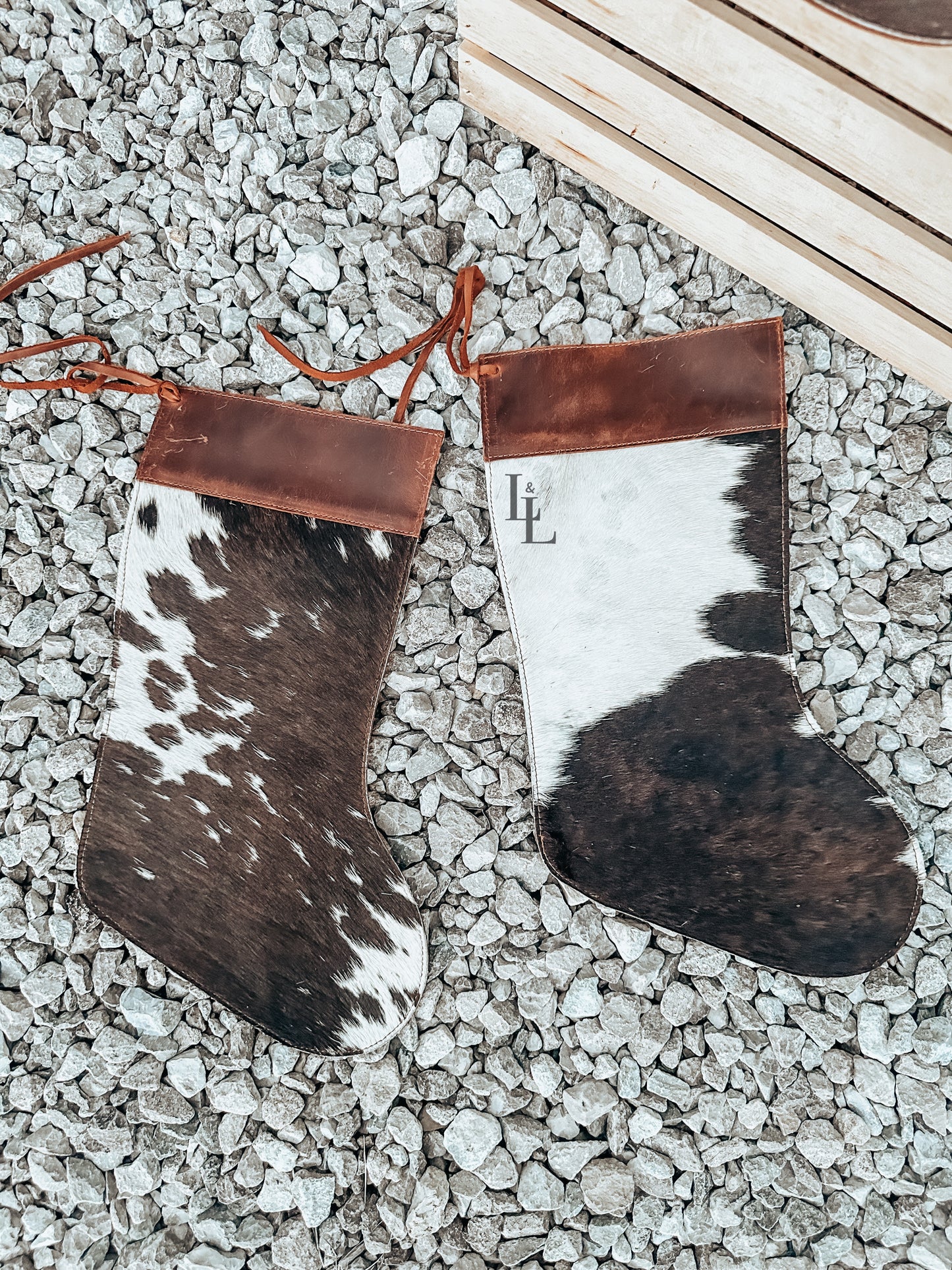 Leather Cowhide Stocking Dark Brown