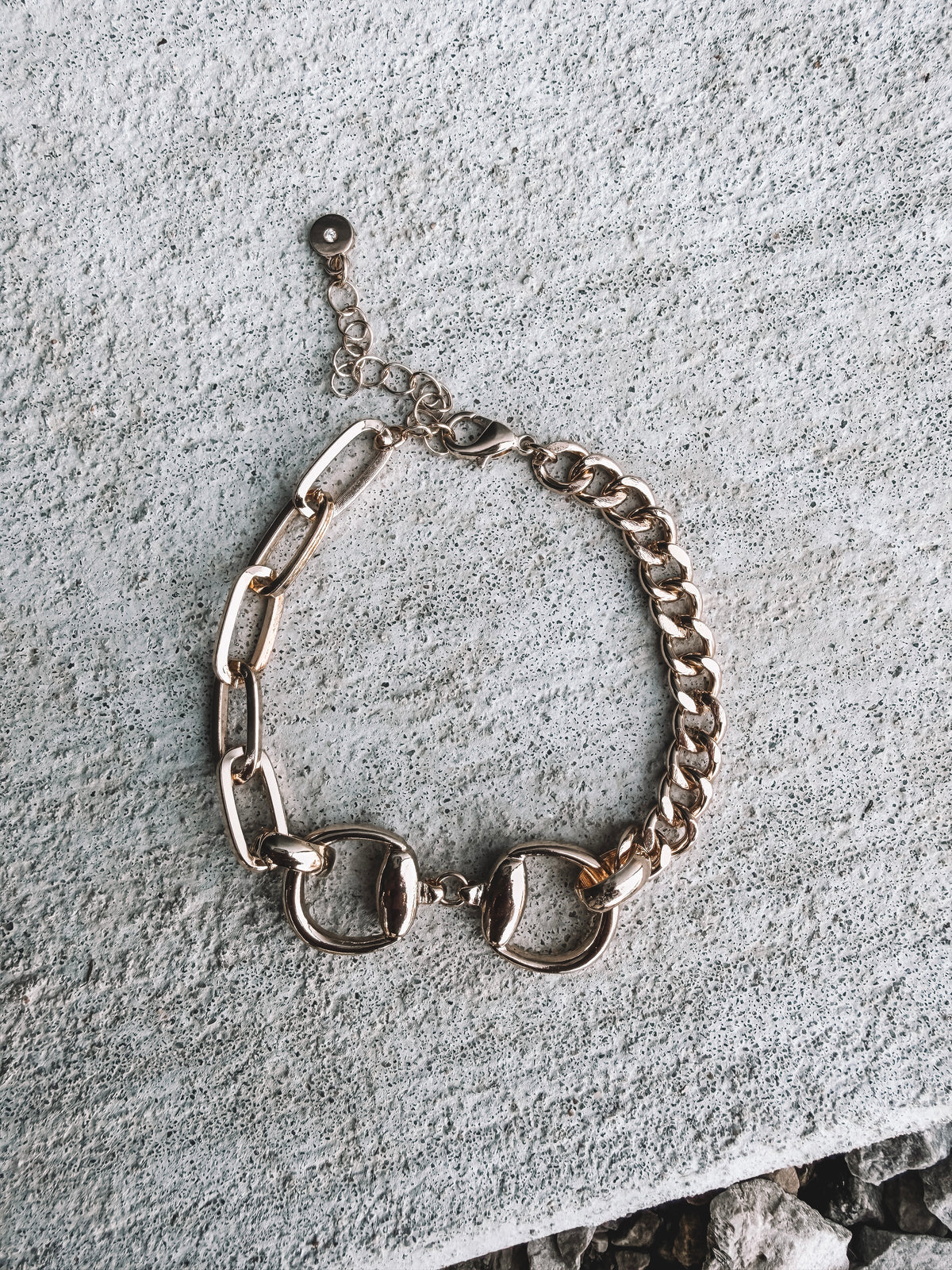 Horsebit Mixed Chain Bracelet