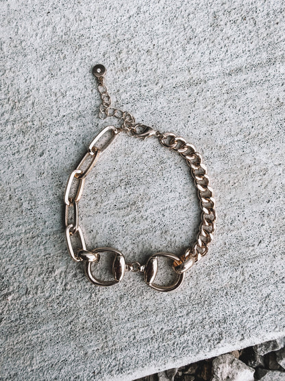 Horsebit Mixed Chain Bracelet