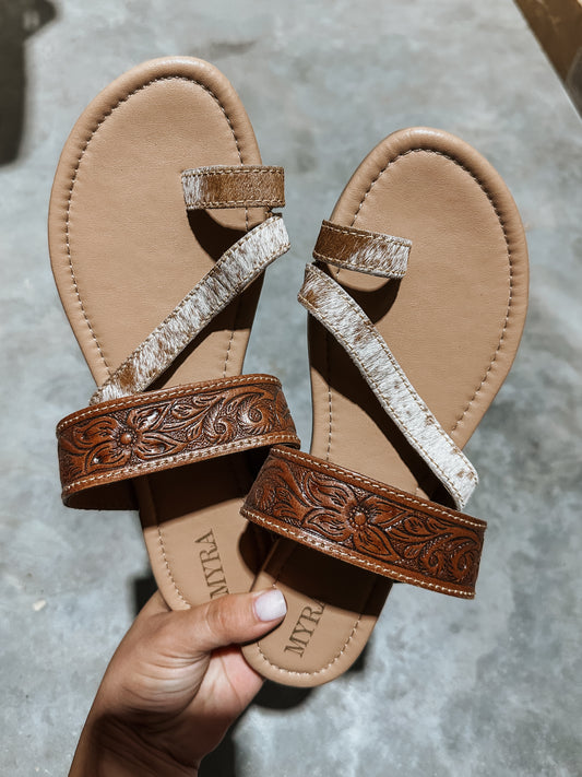 Greta Cowhide Leather Sandals