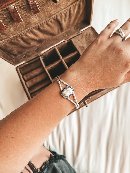 Midi Cuff Bracelet in White
