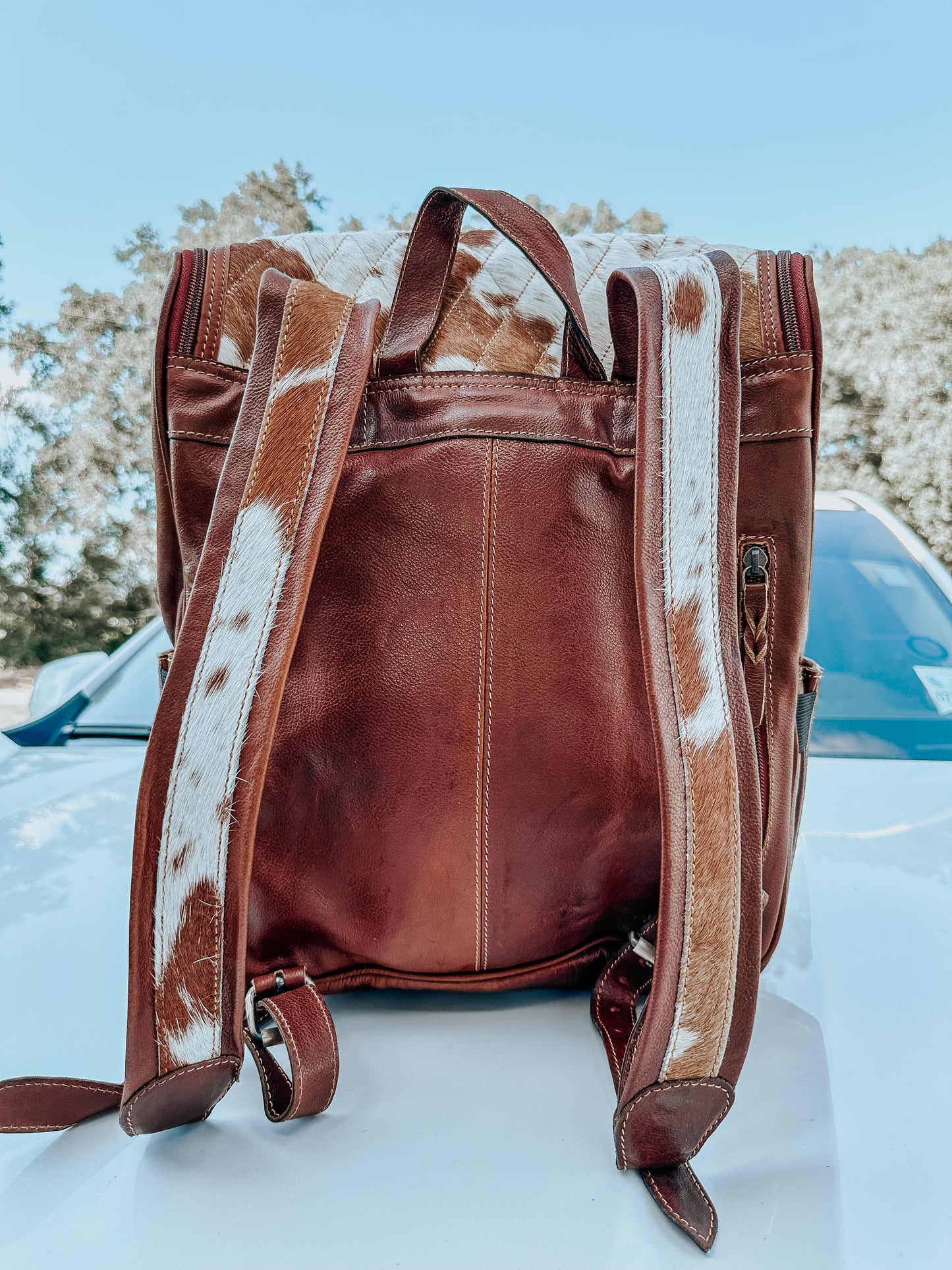 Stitched Cowhide Backpack