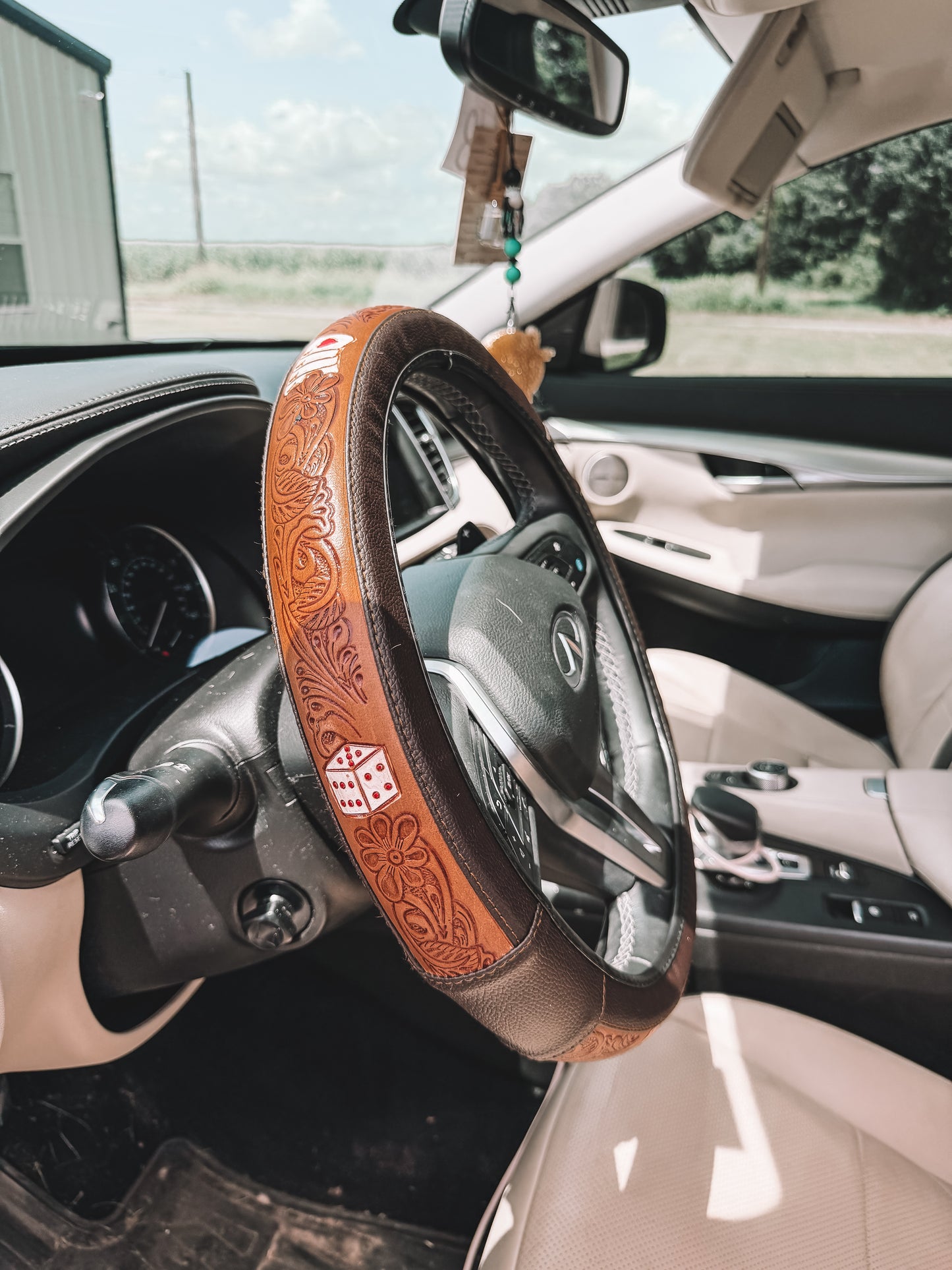 Aces Leather Steering Wheel Cover 16 inch