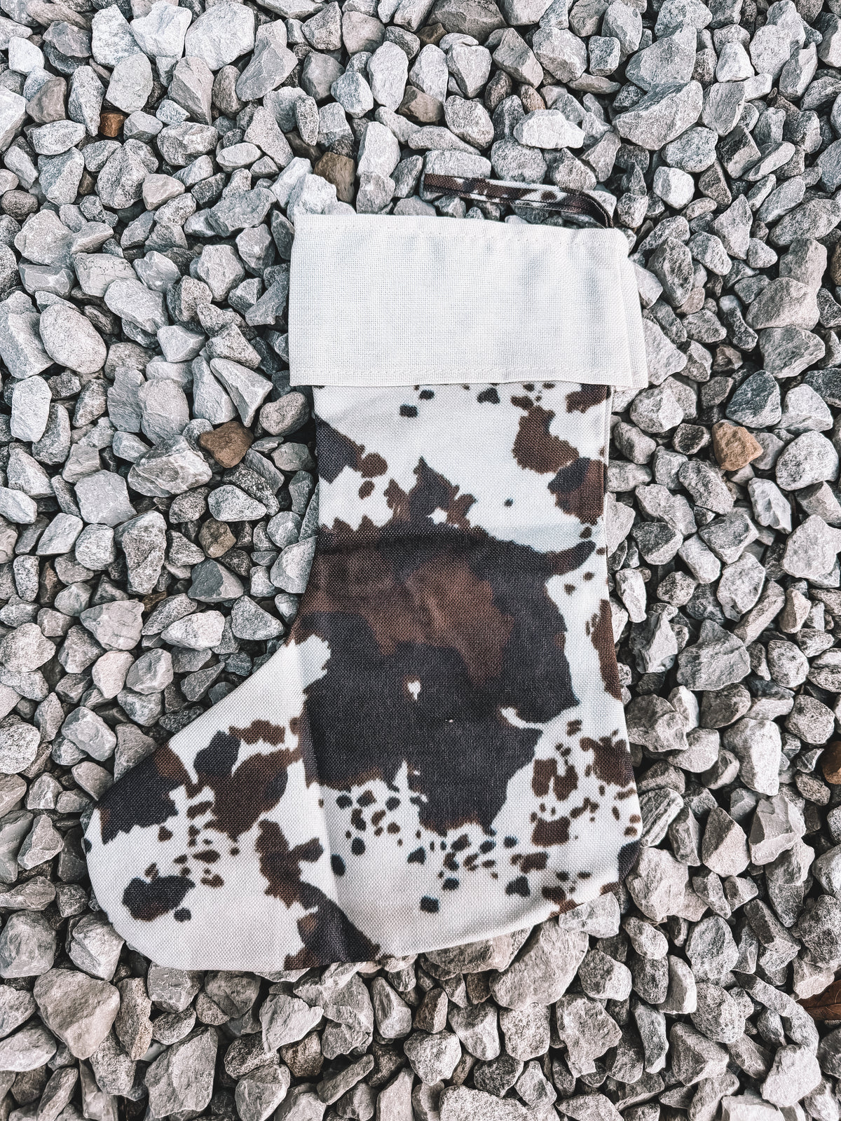 Canvas Cow Print Stocking