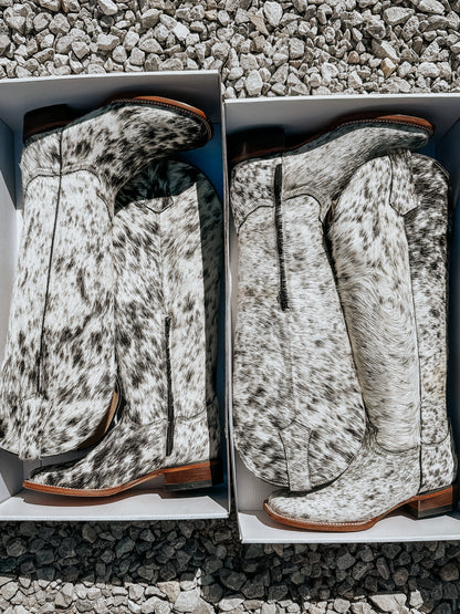 Knee High Cowhide Boots ~ Square Toe WIDE CALF