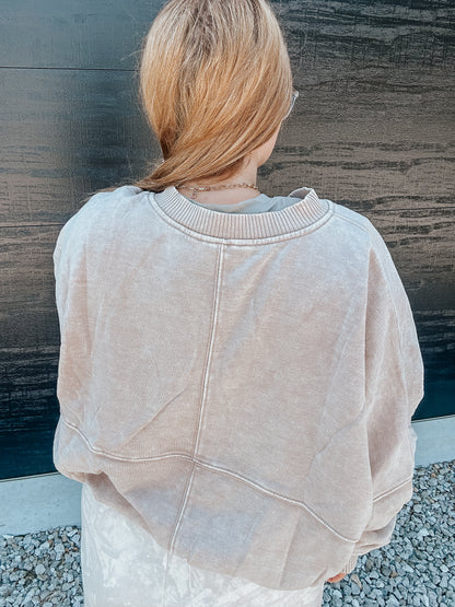 Oversized Zip Up Jacket in Ash Mocha