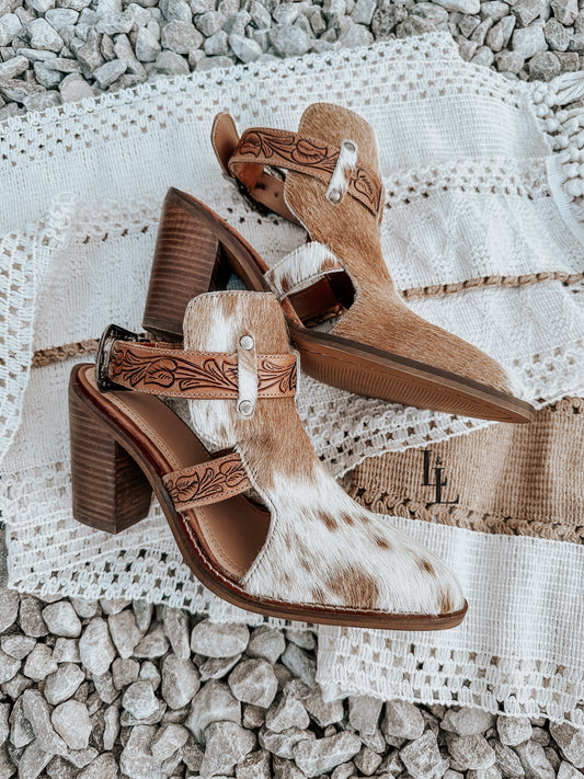 Cora Cowhide Leather Heel Booties