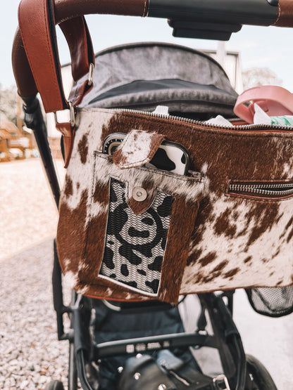 Cowhide Stroller Bag