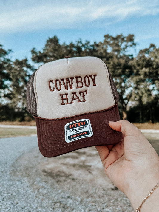 Cowboy Trucker Hat in Brown