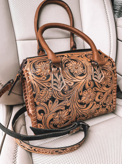 Tooled Leather Speedy Purse