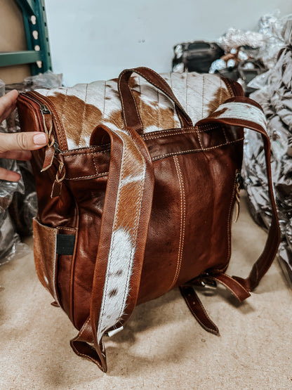 Stitched Cowhide Backpack