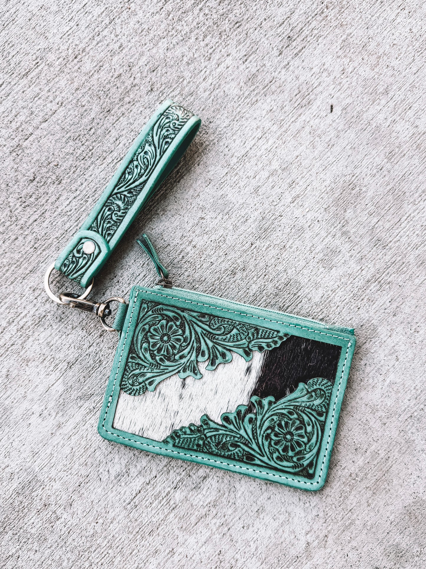Pride Card Holder Keychain Turquoise