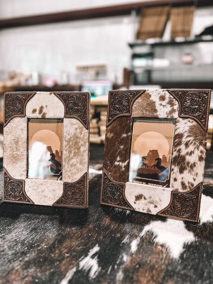 Tumble Cowhide Picture Frame