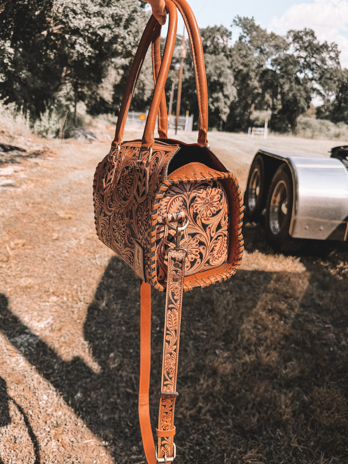 Tooled Leather Speedy Purse x L&L