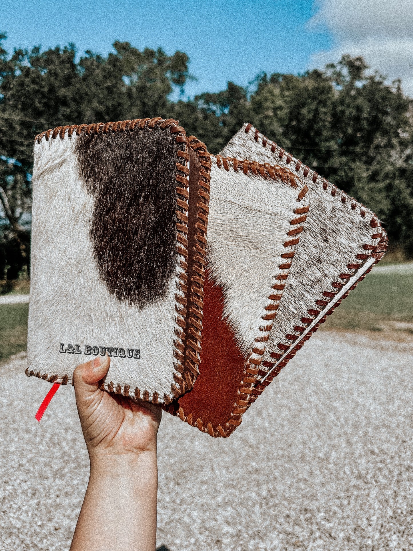 Cowhide Buckstitch Bible Cover PREORDER