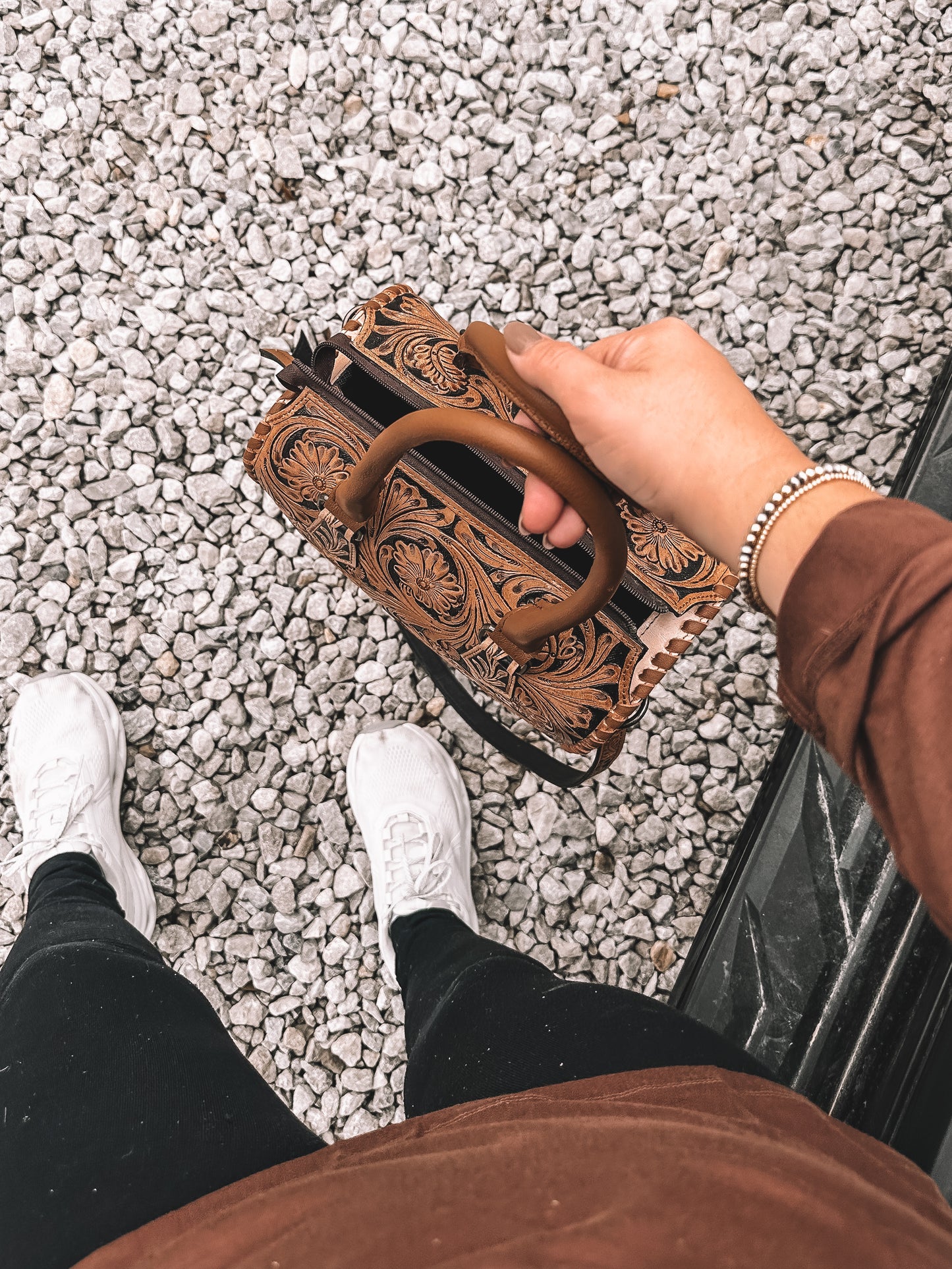 Tooled Leather Speedy Purse