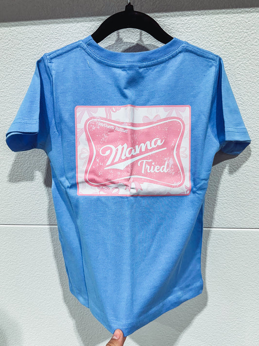 Mama Tried Youth Tee in Blue