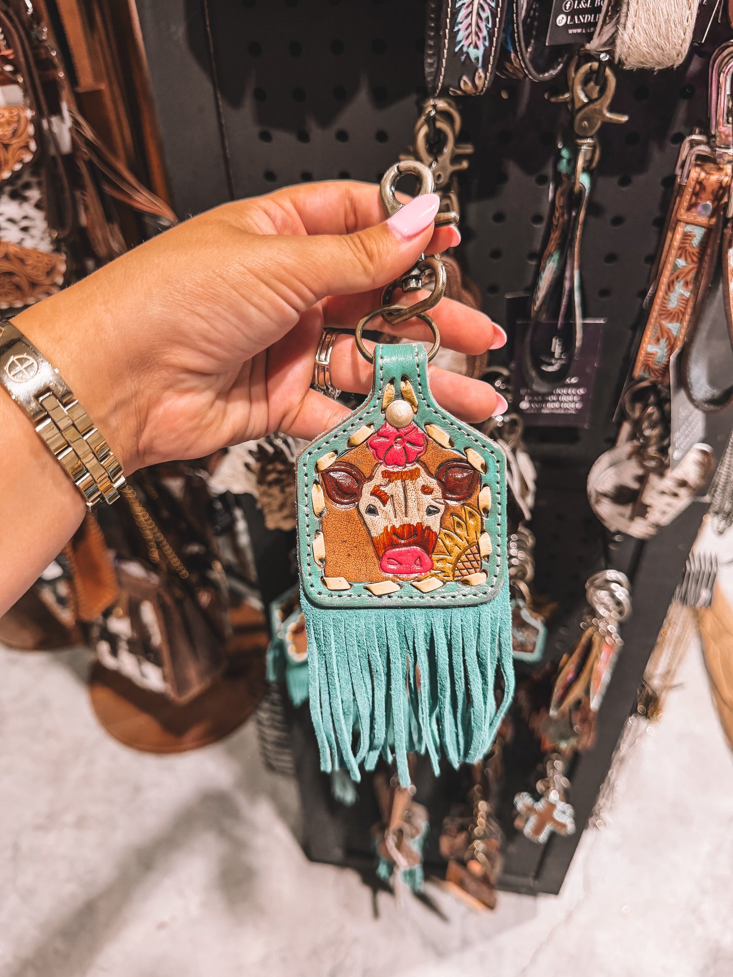 Fringe Cow Keychain