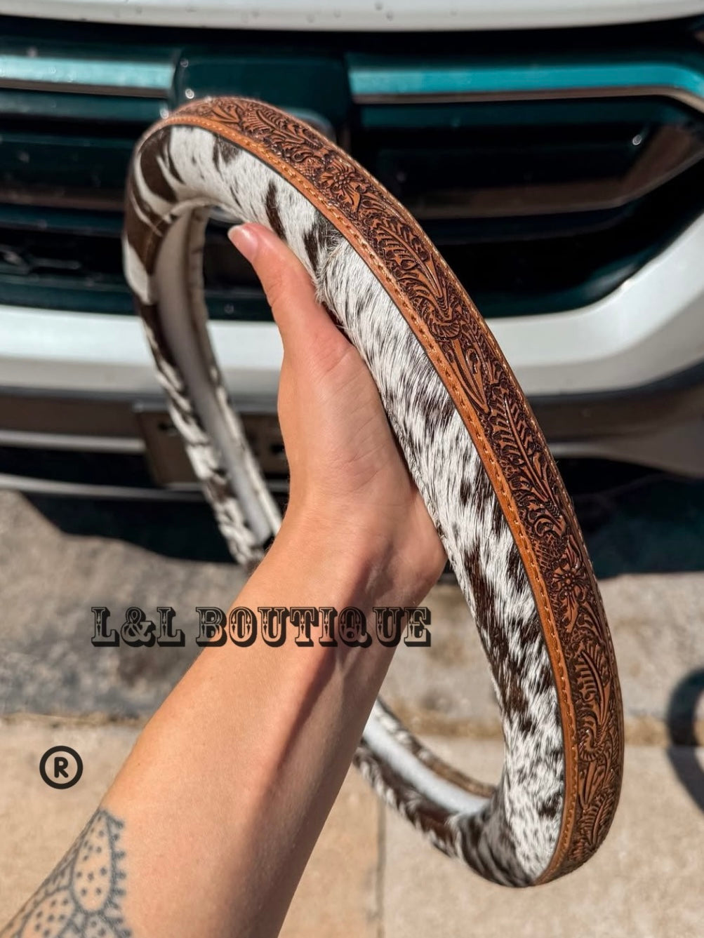 Cowhide & Leather Steering Wheel Cover
