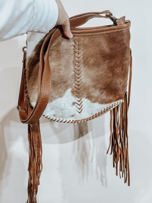 Edgy Cowhide Crossbody