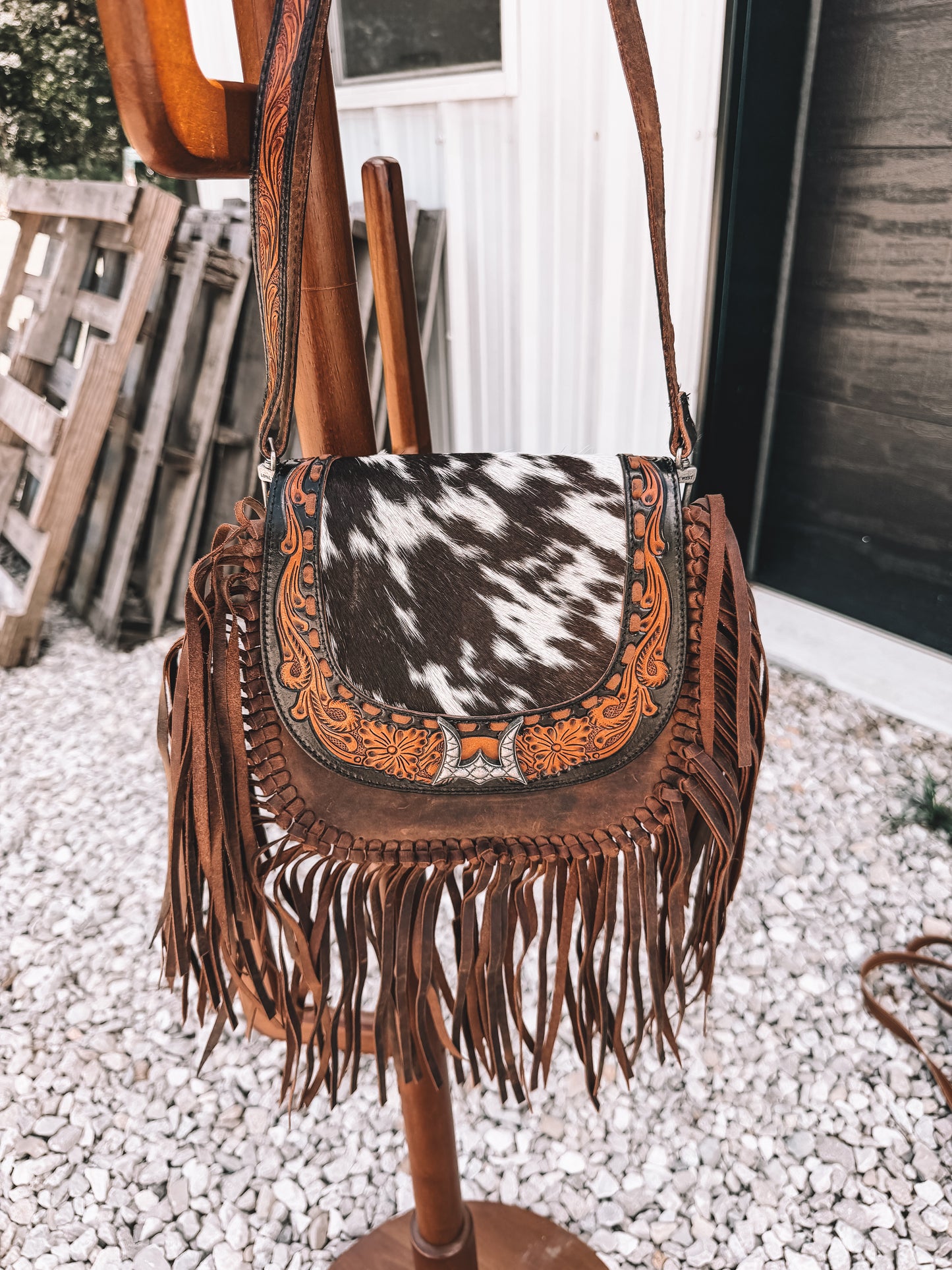 Dahilia Tassle Cowhide & Leather Crossbody