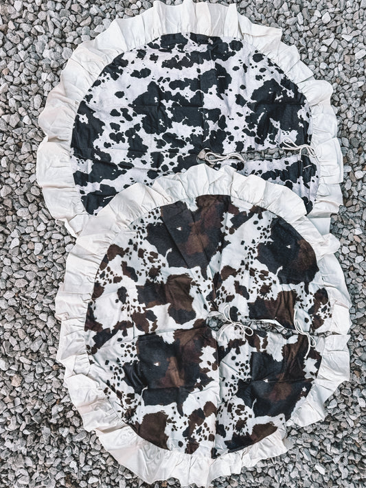 Canvas Cow Print Tree Skirt