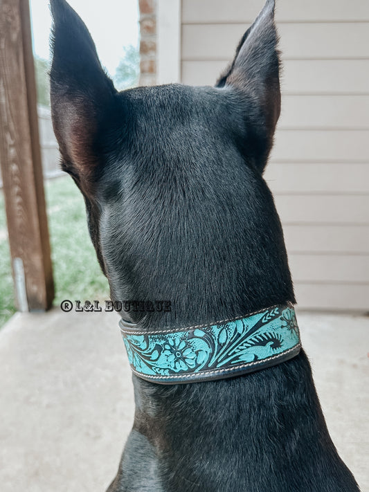 Durango Tooled Leather Dog Collar