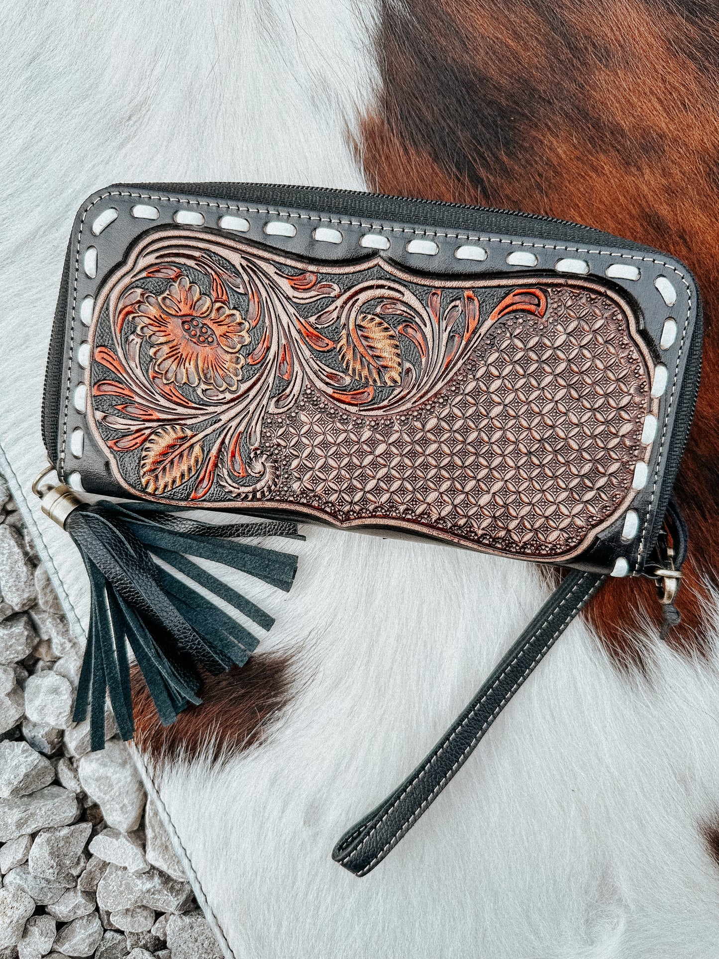 Bison Bloom Leather Wallet