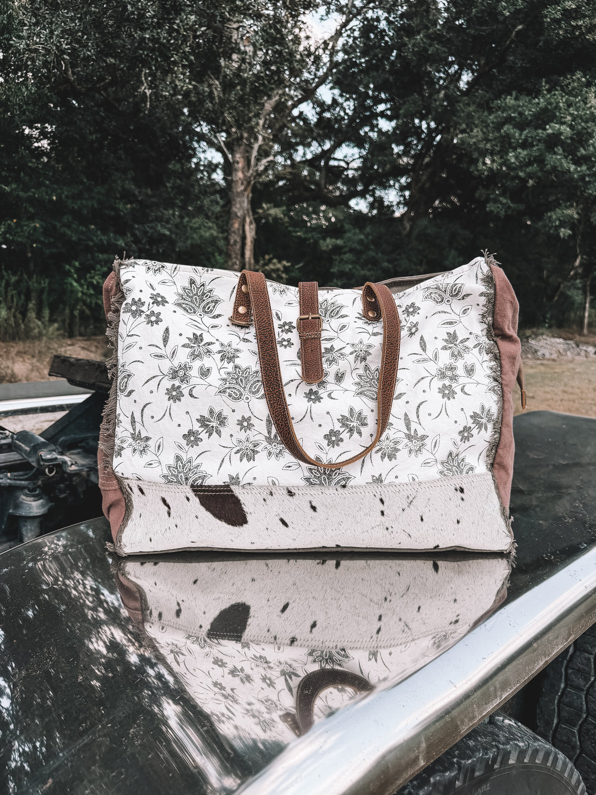 Ursinia Cowhide Weekender Bag