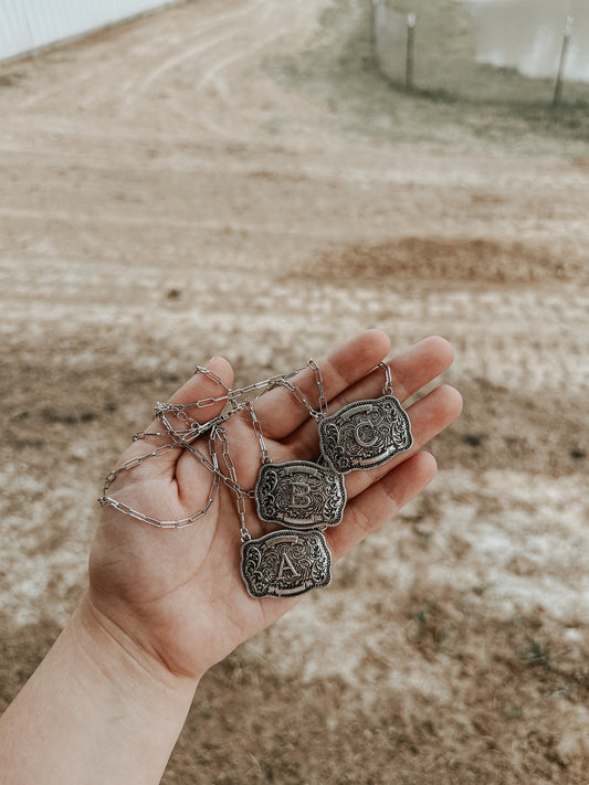 Buckle Initial Necklace