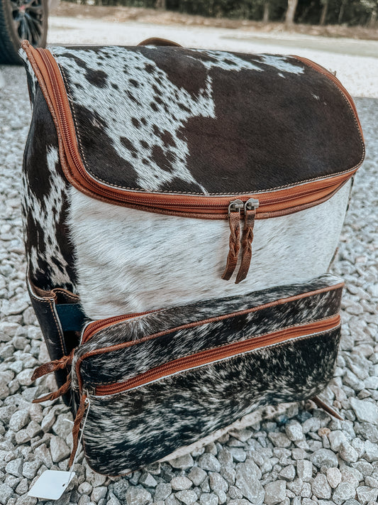 Brown & Black Cowhide Backpack