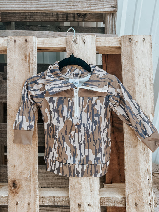 Bottomland Camo Kids Pullover