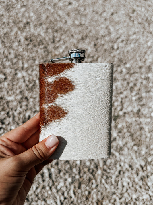 Cowhide Flask in Tan
