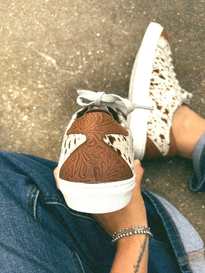 Cowhide Embossed Sneakers