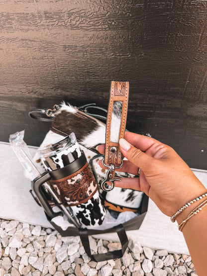 Inlay Ridge Flask Cowhide Bundle