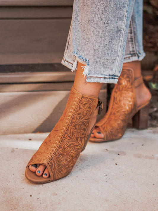 Dalton Ridge Tooled Leather Heels