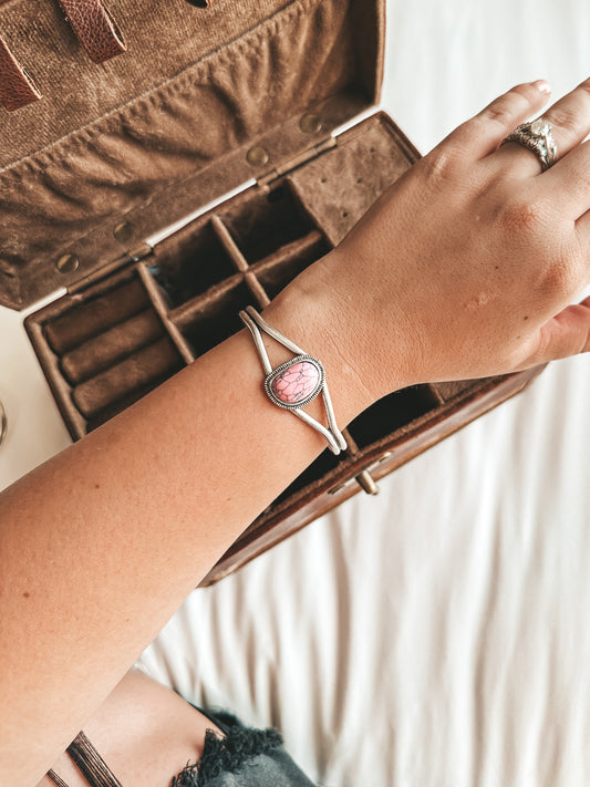 Midi Cuff Bracelet in Pink