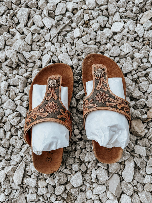 Leather Flip Flop Sandals