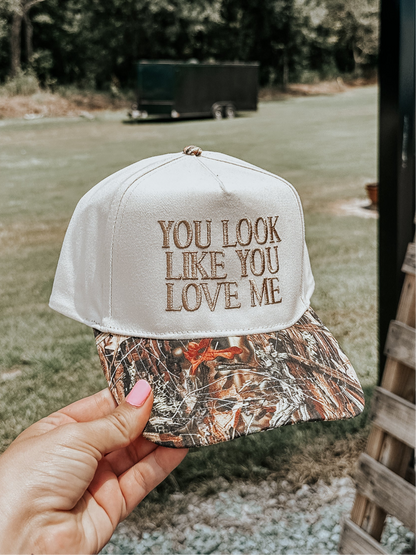 You Look Like You Love Me Trucker Hat in Camo