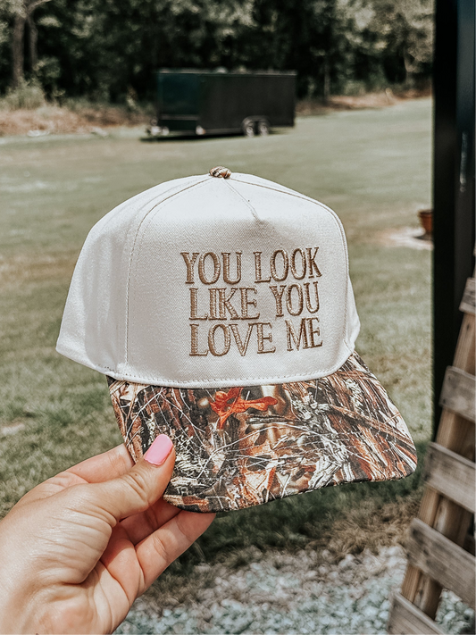 You Look Like You Love Me Trucker Hat in Camo