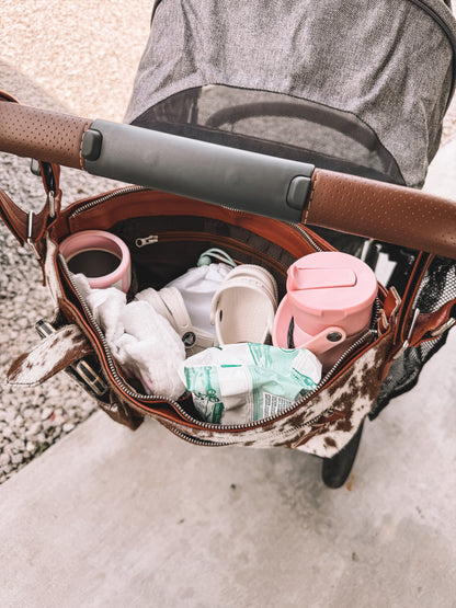 Cowhide Stroller Bag