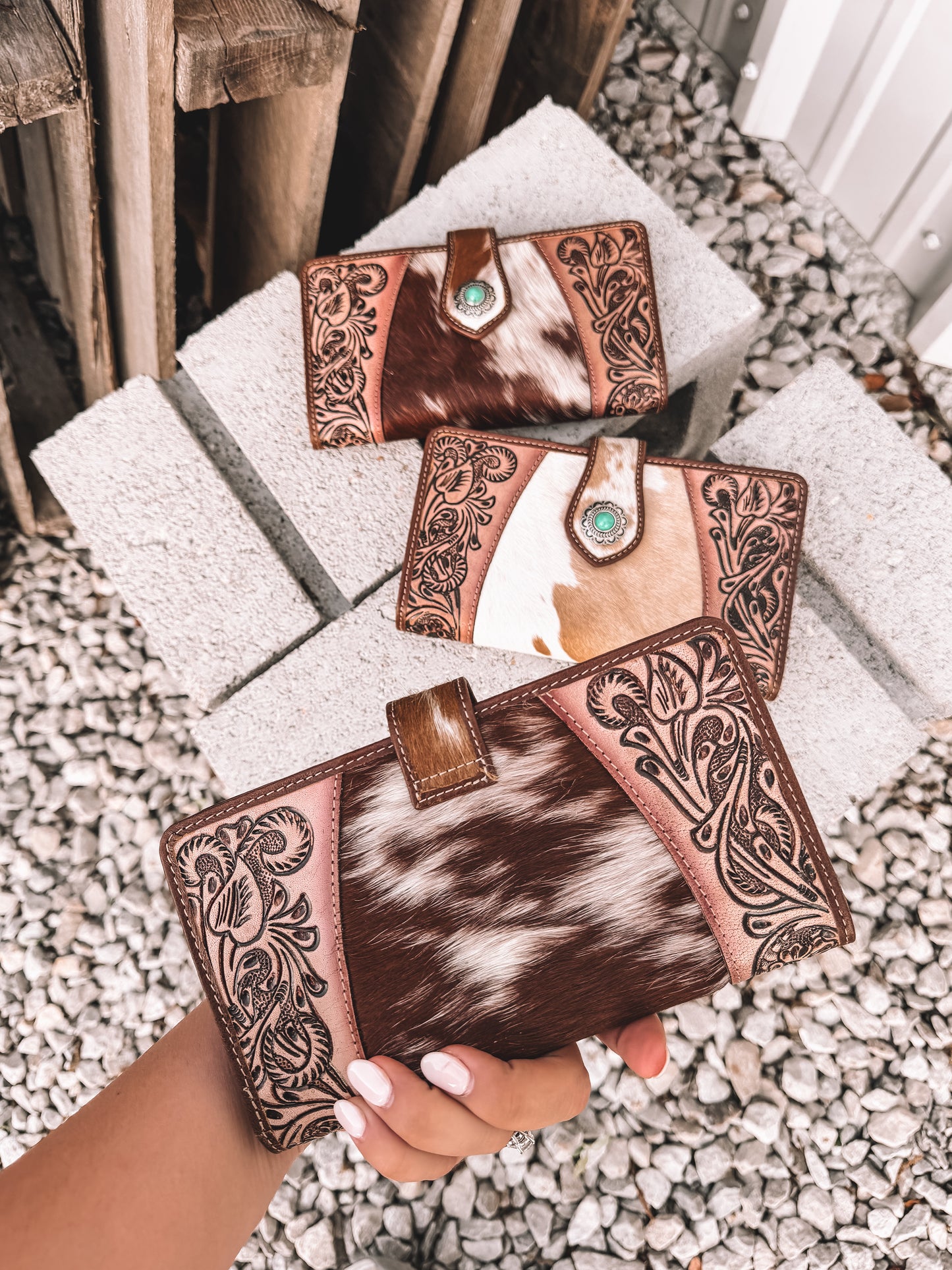 Roscoe Hand Tooled Cowhide Wallet