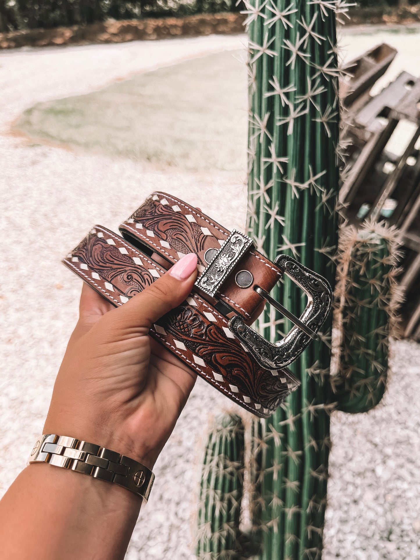 Talavera Tooled Leather Belt