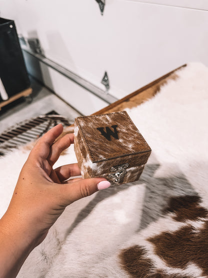 Cowhide Ring Box in Tan PREORDER