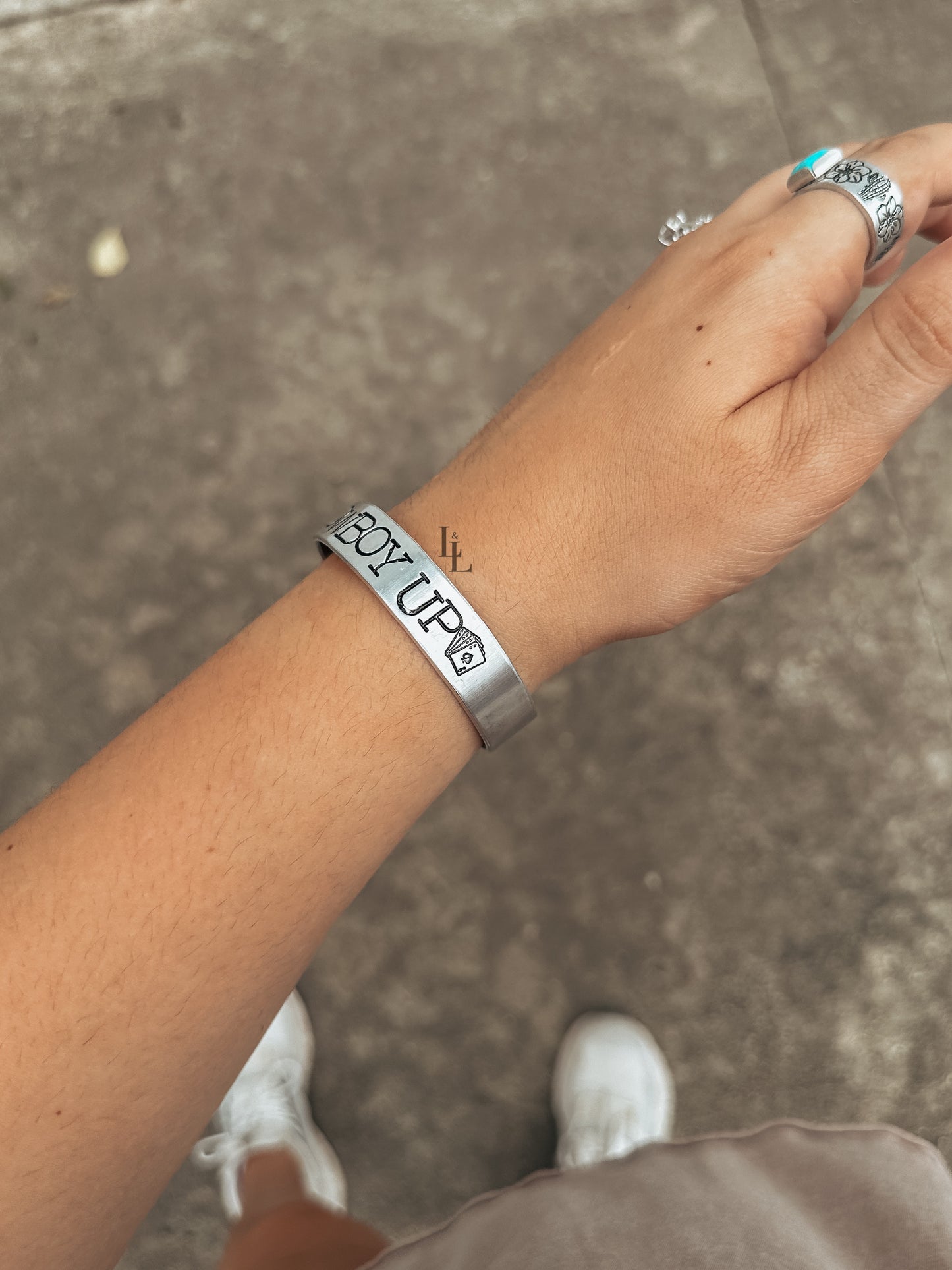 Cowboy Up Stamped Cuff Bracelet